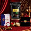 Designer Rakhi for Brother with Choco Magic Pouch, Roli Chawal & Card, Pack of 5