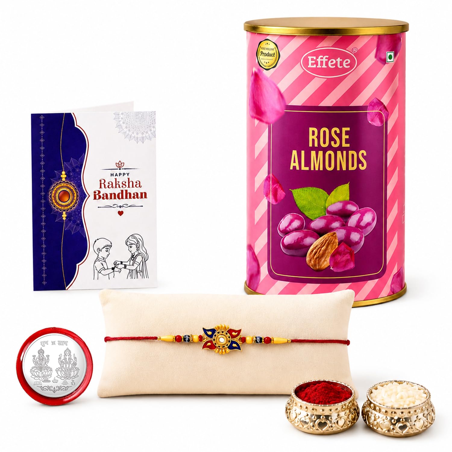 Multicolor Rakhi – Rose Almond Raksha Bandhan Gift Combo – Raksha Bandhan (Pack of 5)