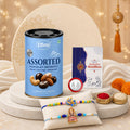 Peacock Rakhi for Brother with Choco Dryfruits 96gm, Roli Tikka & Card, Pack of 6