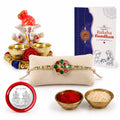 Floral Kundan Multicolor Rakhi for Brother & Bhaiya with Ganesha | Pack of 5