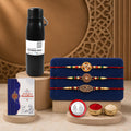 Designer Elegant Multicolor Round & OM Rakhi Combo for Brother | Pack of 7