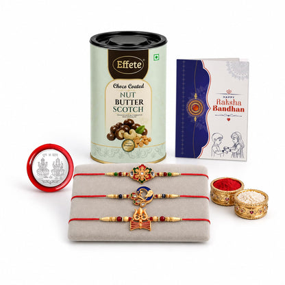 Rakhi for Brother with Butter Scotch 96gm - Rakshabandhan Gift Set, Pack of 7