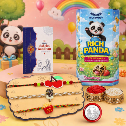 Fruit Rakhi for Brother with Biscuit 60gm - Rakshabandhan Gift Set, Pack of 7