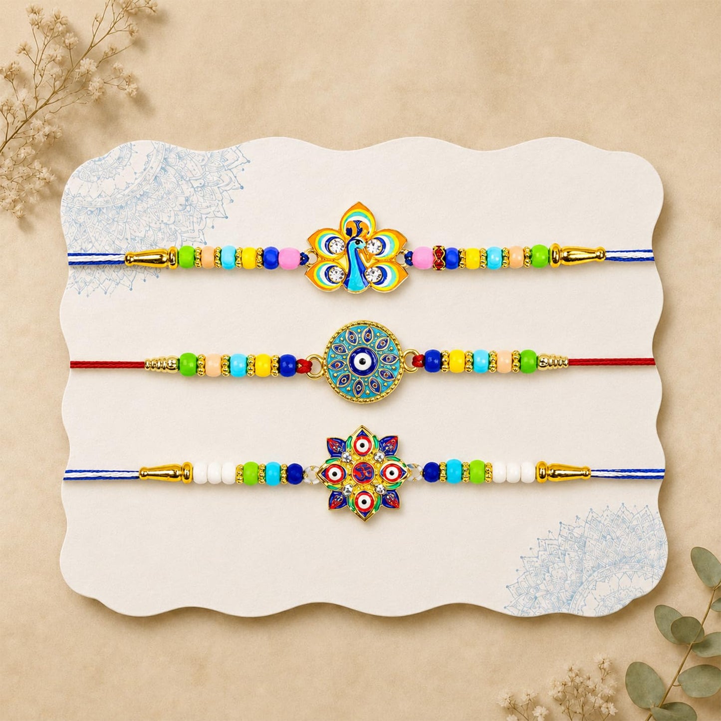 Rakhi for Brother with Coffee Almond 96gm - Raksha Bandhan Gift Set, Pack of 7