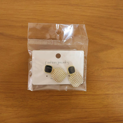 Elegant Black & Pearl Statement Drop Earrings for Women