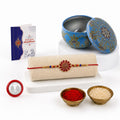 Flower Rakhi Combo - Raksha Bandhan Gift with Heart-Shape Organizer, Pack of 5 for Bhaiya