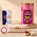 Raksha Bandhan Gift Combo – Multicolor Rakhi & Rose Almond Pack of 5