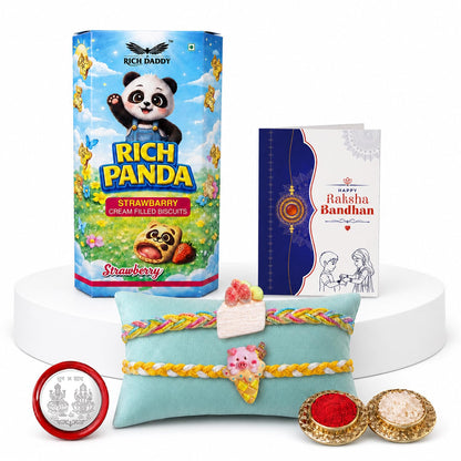 Rakhi for Brother with Cream Biscuit 60gm - Rakshabandhan Gift Set, Pack of 6