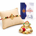 Ganesha Multicolor Rakhi for Brother & Bhaiya with Shri Ganesh Pooja | Pack of 5