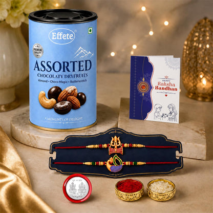 Damru Rakhi for Brother with Dryfruits 96gm - Raksha Bandhan Gift Set, Pack of 6