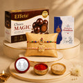 Evil Eye Rakhi for Brother with Choco Magic 96gm, Roli Tikka & Card - Pack of 6
