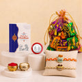 French Fries Rakhi for Brother with Assorted Treats, Roli Tikka & Card, Pack of 6