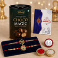 Turtle Rakhi for Brother with Chocolate Magic 96gm, Roli Tikka & Card, Pack of 6