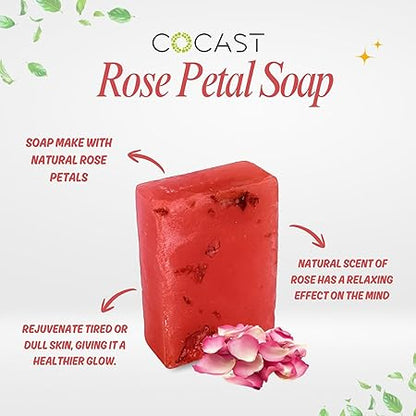 COCAST Premium Luxury Rose Petals Herbal Bathing Soap (100gm)
