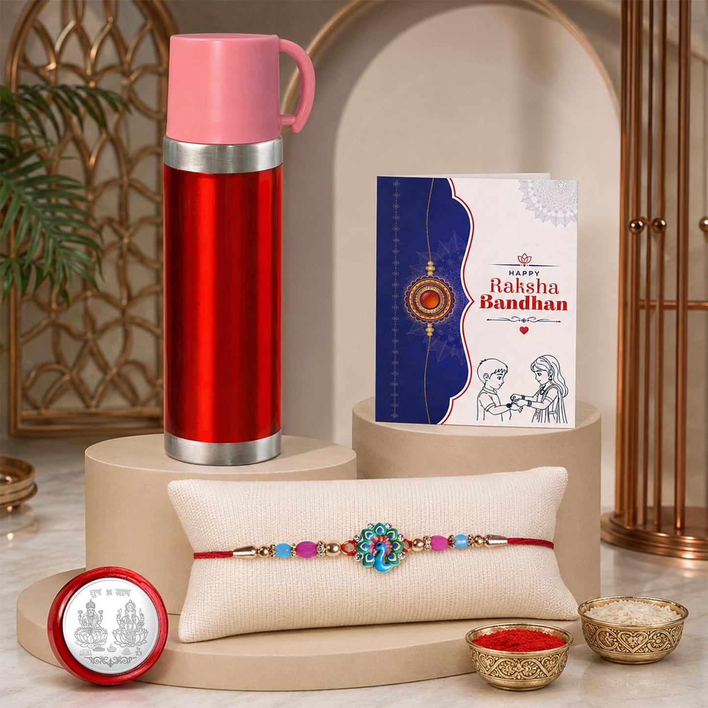 Dancing Peacock Multicolor Rakhi for Brother & Bhaiya with Insulated | Pack of 5