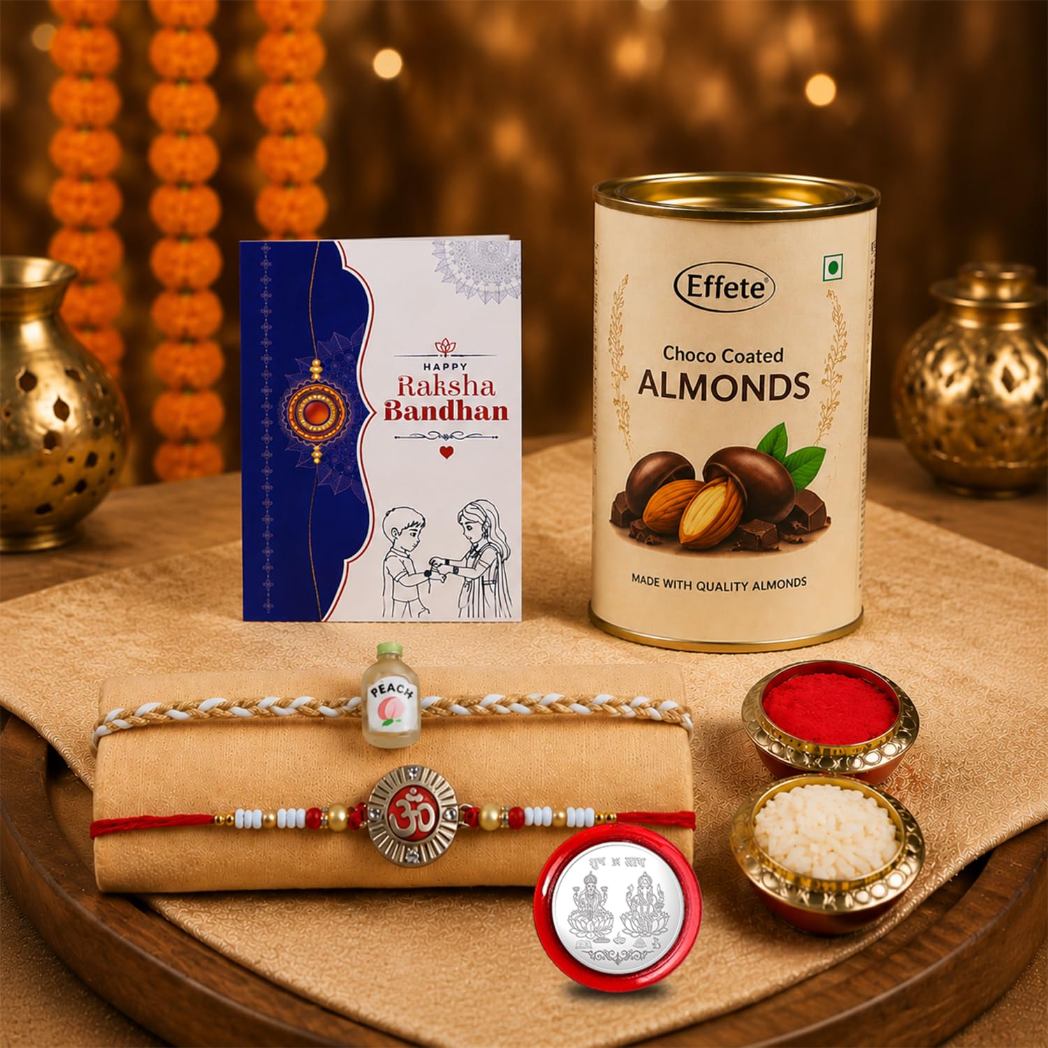 Cartoon Character Rakhi for Brother with Chocolate Almonds 96gm, Pack of 6