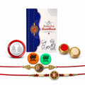 Rakhi with Magnet for Brother – Multi Design Round Shape Rakhi 2 Pcs with Fridge