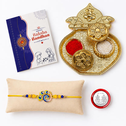 Bird Multicolor Rakhi for Brother & Bhaiya with Kalash Shape Pooja | Pack of 5