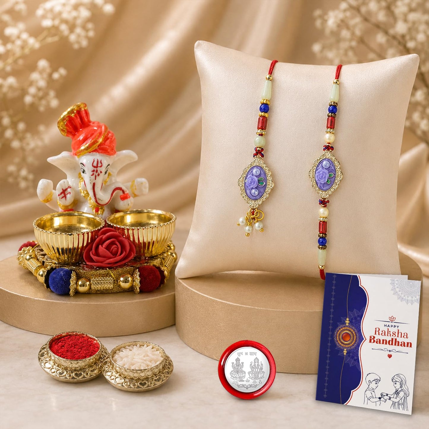Designer Stylish Multicolor Rakhi Combo for Brother Bhaiya Bhai | Pack of 5