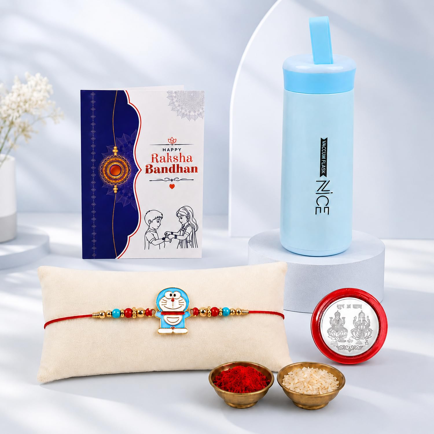 Doraemon Multicolor Rakhi for Brother & Bhaiya with Kids Customise | Pack of 5