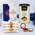 Coffee Cup Rakhi for Brother with Butter Scotch 96gm, Coin & Card, Pack of 7
