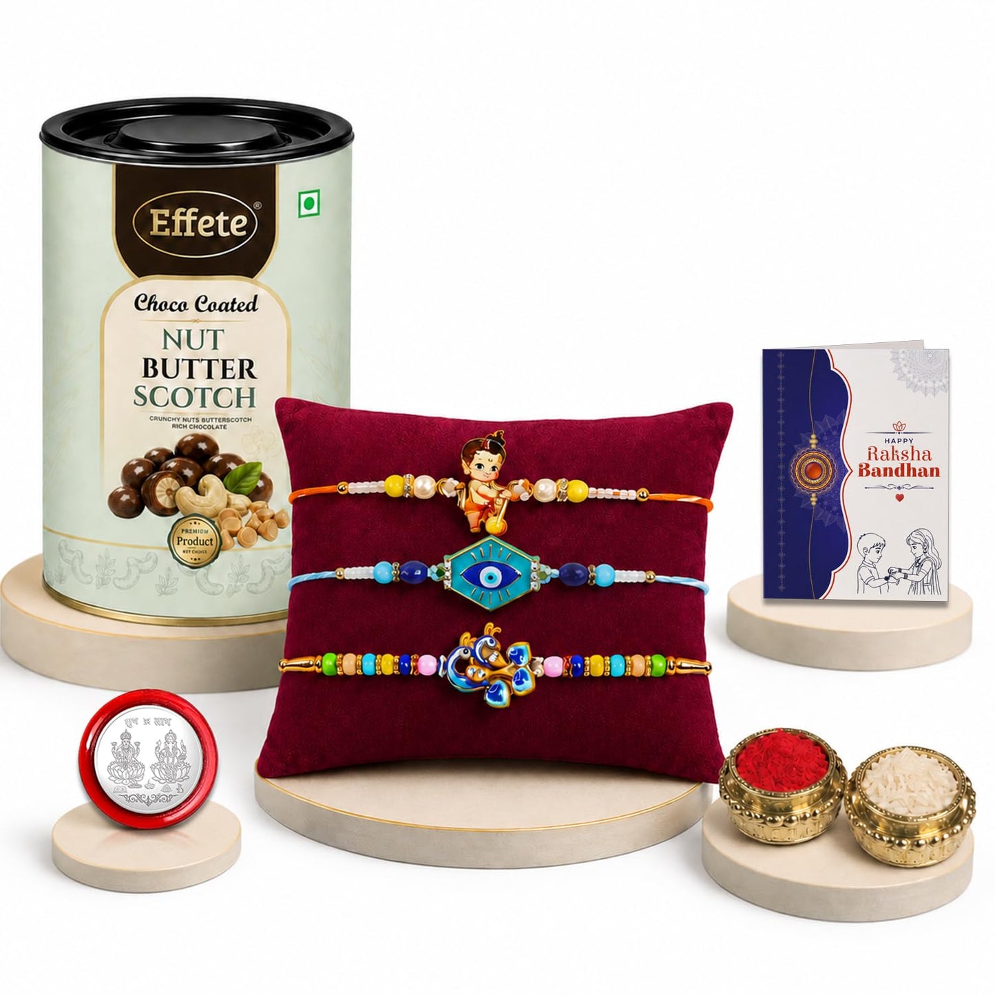 Bal Hanuman Rakhi Combo - Raksha Bandhan Gift with Choco Butterscotch 96gm, Pack of 7