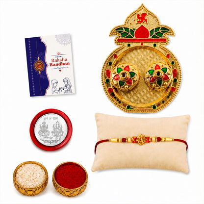 Ganesha Multicolor Rakhi for Brother & Bhaiya with Kalash Shape Pooja | Pack of 5