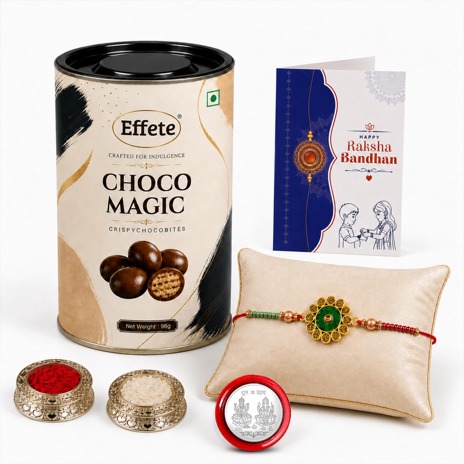 Rakhi with Chocolate for Brother – Flower Raksha Bandhan Combo Gift Set (Pack of 5)