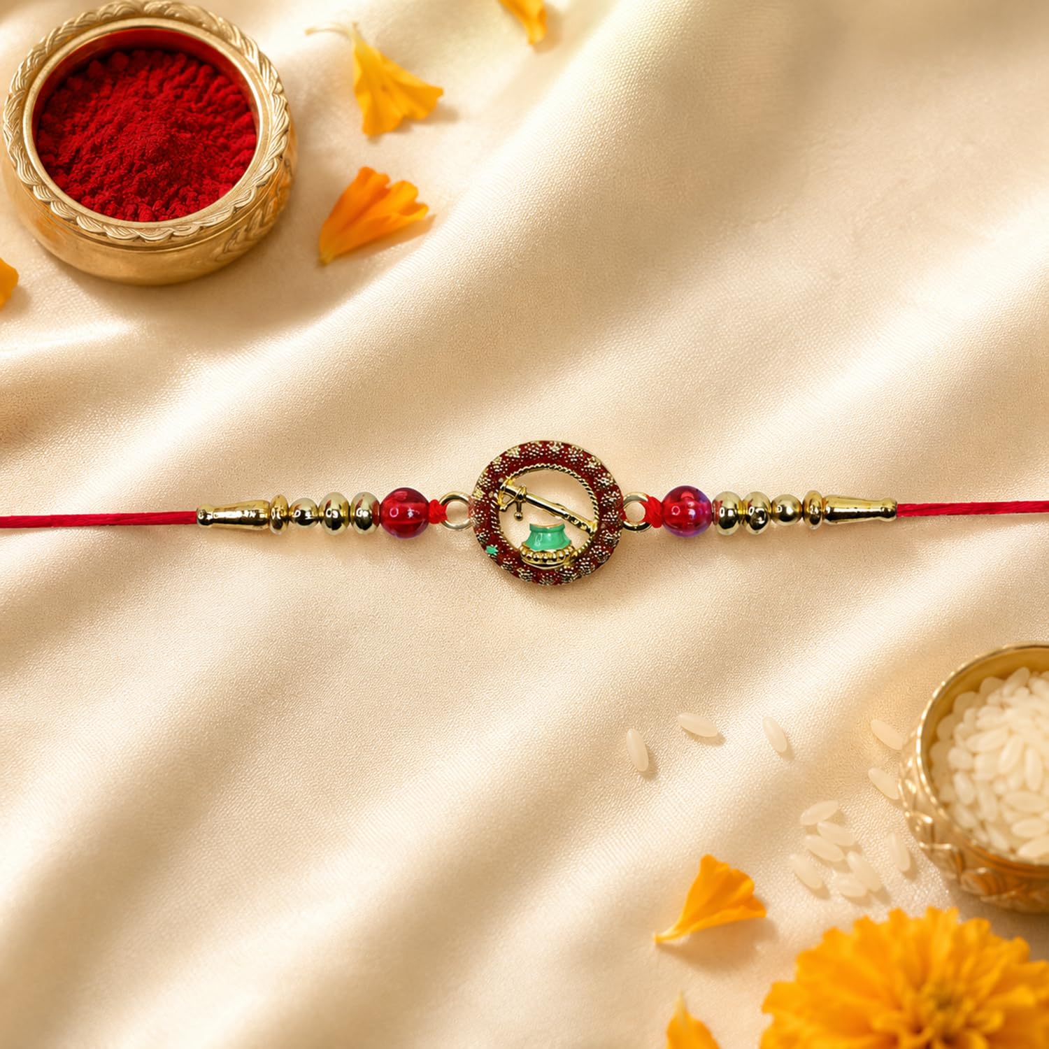 Evil Eye,Food Charm Multicolor Rakhi Combo with Multicolour | Pack of 7
