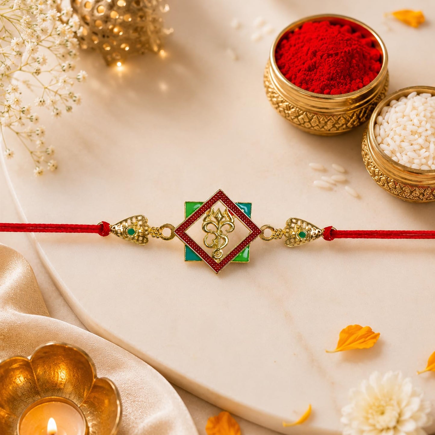 Designer Elegant Multicolor Divine Rakhi Combo for Brother Bhaiya | Pack of 5