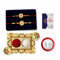 Flower Rakhi for Brother with Pooja Thali - Raksha Bandhan Gift Set, Pack of 6