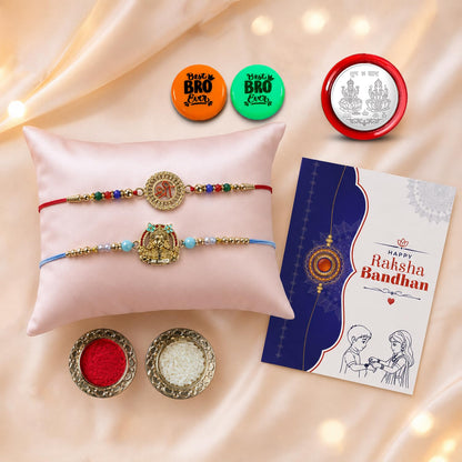 Rakhi with Fridge Magnet for Brother (Set of 8) – Floral Rhombus Raksha Bandhan Combo