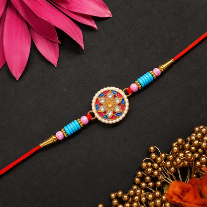 Classic Design Rakhi for Brother with Kulfi Almonds 96gm, Coin & Card, Pack of 5