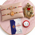 Round Multicolor Rakhi for Brother & Bhaiya with Turtle shape Pooja | Pack of 6