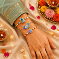 Designer Elegant Multicolor Peacock Rakhi for Brother with Roli Tikka, Pack of 6
