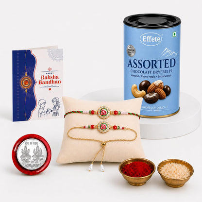 Rakhi for Brother with Dryfruits 96gm - Raksha Bandhan Gift Set, Pack of 5