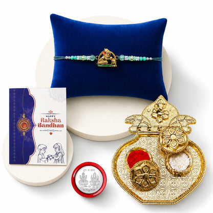 Ganesh Shivling Multicolor Rakhi for Brother & Bhaiya with Kalash | Pack of 5