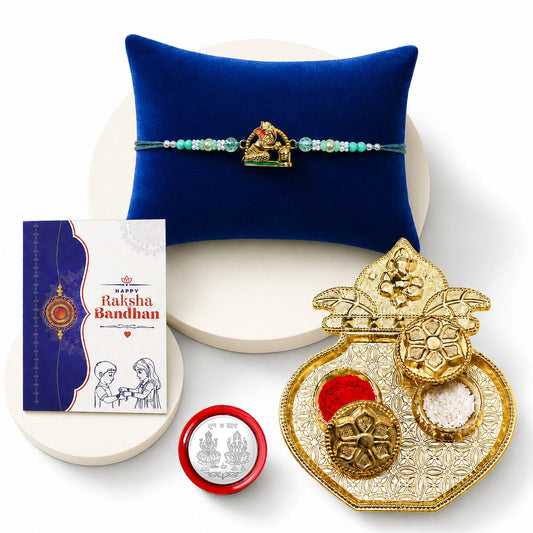 Ganesh Shivling Multicolor Rakhi for Brother & Bhaiya with Kalash | Pack of 5