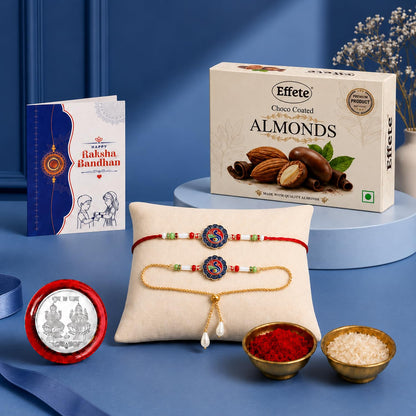 Rakhi for Brother with Chocolate Almonds 32gm - Rakshabandhan Gift Set, Pack of 5