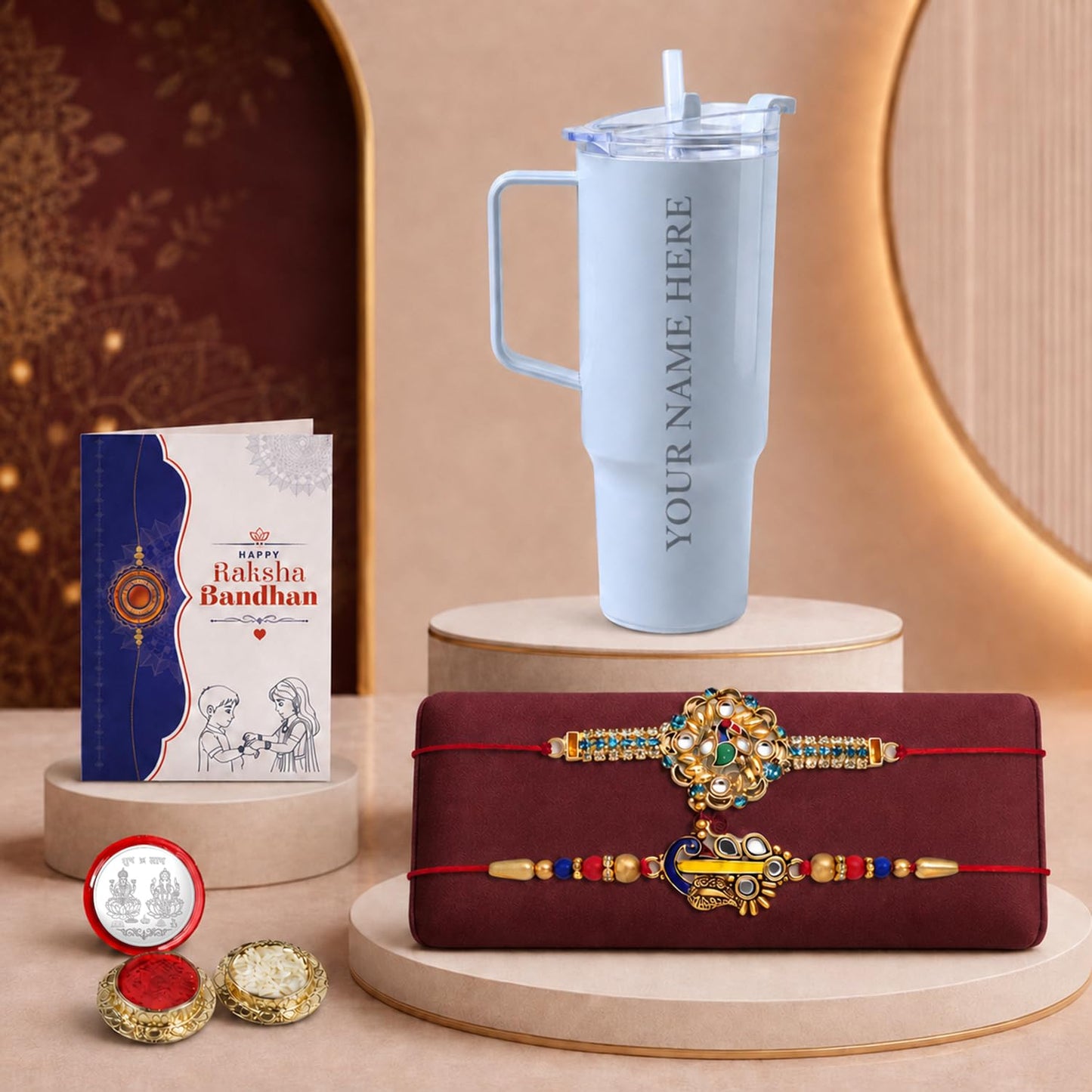 Bird Rakhi for Brother with Travel Tumbler - Raksha Bandhan Gift Set, Pack of 6
