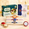 Lion Charm Rakhi for Brother with Butter Scotch 32gm, Coin & Card, Pack of 7