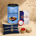Trident Rakhi for Brother with Choco Dryfruits 96gm, Roli Tikka & Card, Pack of 6
