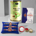 Ganesha Rakhi for Brother with Kesar-Pista Almond 96gm, Coin & Card, Pack of 7