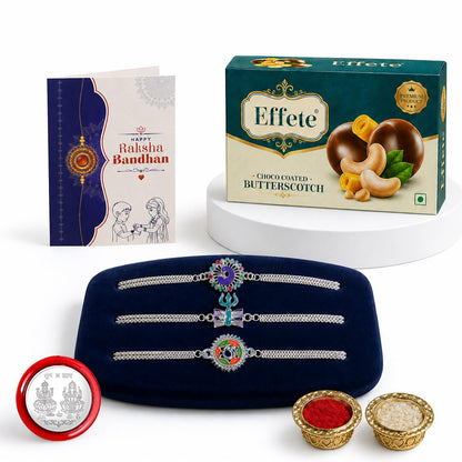 Bird Rakhi for Brother with Butter Scotch 32gm, Roli Tikka & Card | Pack of 7