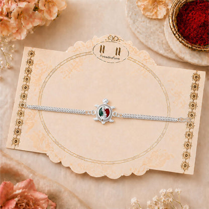 Turtle Rakhi for Brother with Pooja Thali - Raksha Bandhan Gift Set, Pack of 5