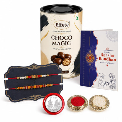 Rakhi for Brother with Chocolate Magic 96gm - Rakshabandhan Gift Set, Pack of 6