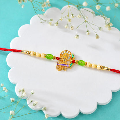 Ram Rakhi for Brother with Pooja Thali - Raksha Bandhan Gift Set, Pack of 7