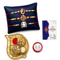 Rakhi for Brother with Leaf Pooja Thali - Rakshabandhan Gift Set, Pack of 7