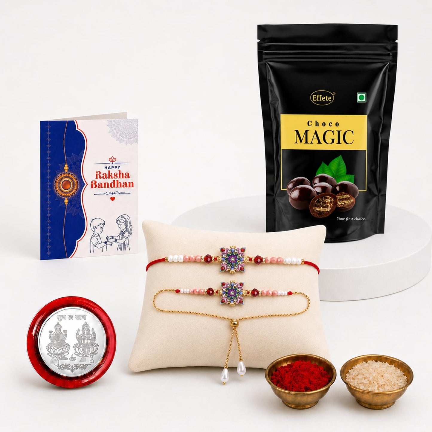 Rakhi for Brother with Chocolate Magic - Raksha Bandhan Gift, Pack of 5