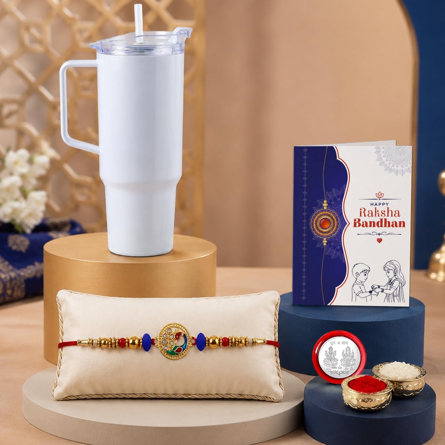 Designer Elegant Multicolor Peacock Rakhi Combo for Brother Bhaiya | Pack of 5
